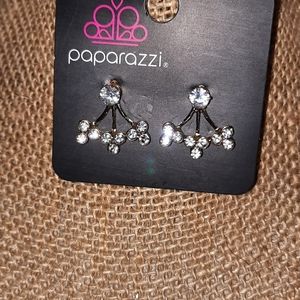 Paparazzi Silver, Gold and Green earrings jackets